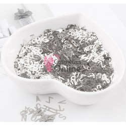 Paiete pentru decor unghii TS31 - Litere Argintiu Metalizat de 4-6mm